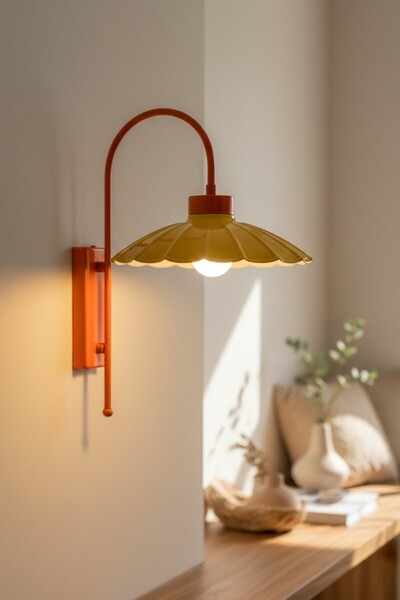 Bamyum Risso Yellow Single Orange Body Sconce Living Room Kitchen Hallway Cafe Boutique Lamp Lighting