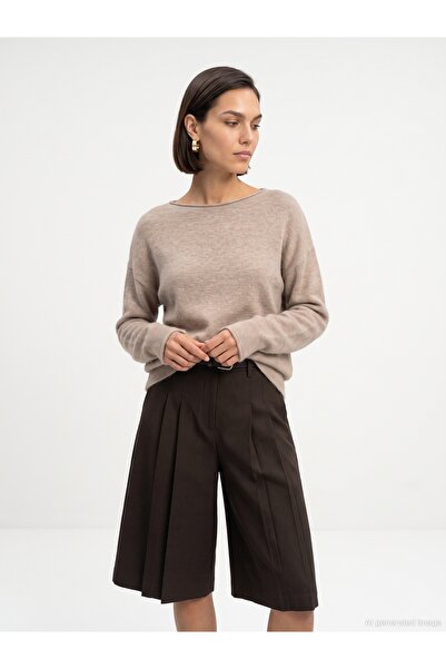 Dilvin 10854 Boat Neck Soft Textured Sweater