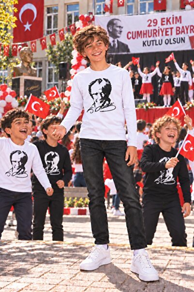 Cloise تي شيرت مطبوع بأكمام طويلة من M.KEMAL ATATURK