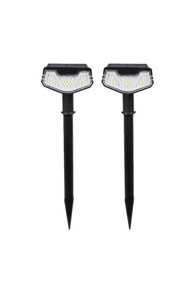 ACCEPT Solar Led Garden Spotlight – 32 Leds, 6500K White, Ip44 – Pack of 2