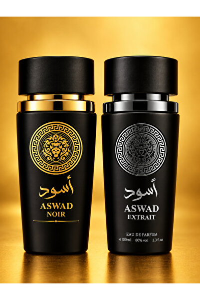 Generic Brand Set 2 Parfumuri pentru El – ASWAD NOIR & ASWAD EXTRAIT, 2 x 100 ml
