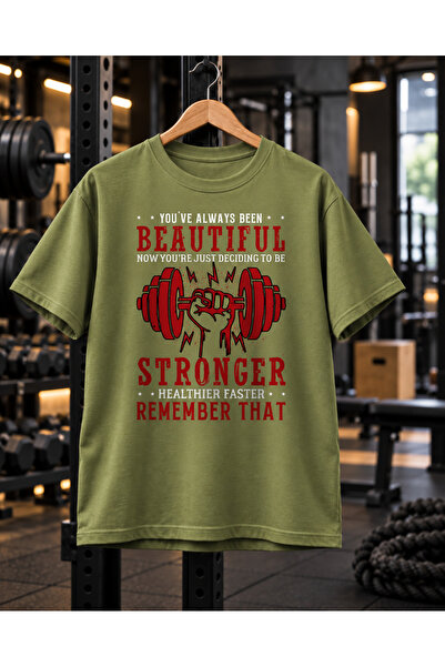 Beautiful Stronger Erkek Regular Fit Baskılı Spor Tişört