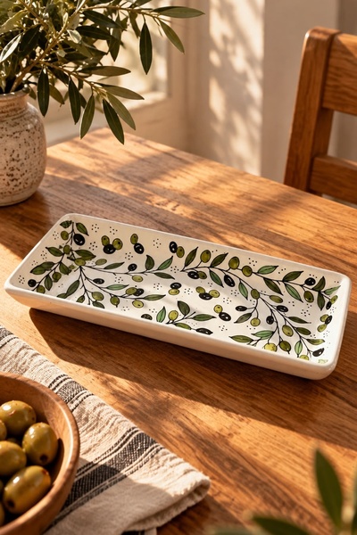 Generic Brand Long Rectangular Ceramic Serving Platter