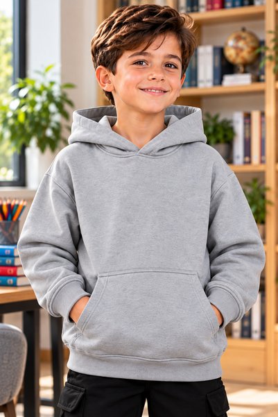 luci sports Boys' Hooded Oversized Sweatshirt with Kangaroo Pocket
