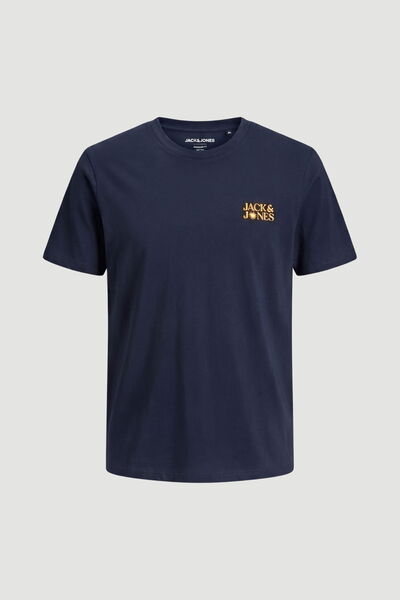 Jack & Jones Ανδρικό κοντομάνικο μπλουζάκι με στάμπα στο στήθος και άνετη εφα...