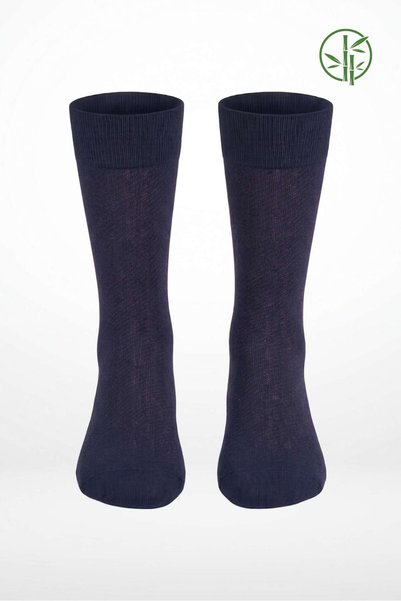 OBJE Men's Navy Blue Seamless Bambo Socks