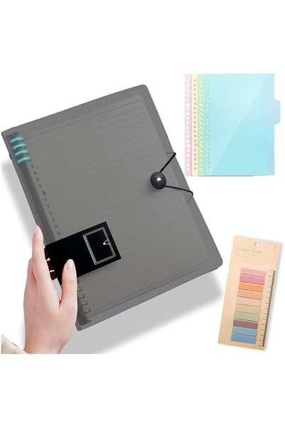 Kalevel Black Round Ring Binder Clear Planner Binder B5 Loose Leaf Binder Not...
