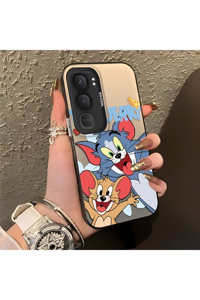 CHICASELUX Vivo Y31/Y21D Compatible Cute Cartoon Cat and Mouse Case, Shock-Ab...