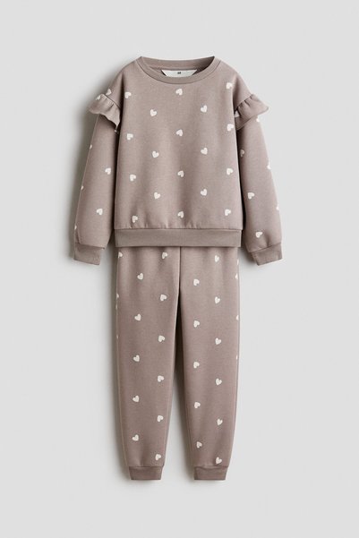 H&M 2 Parçalı İçi Tüylü Sweatshirt Set
