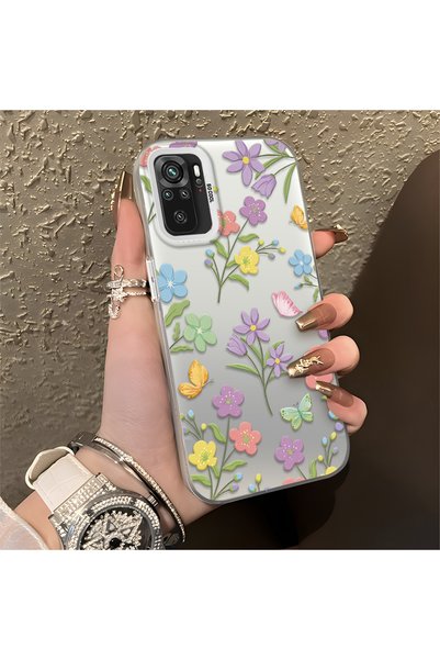 CHICASELUX حافظة متوافقة مع هاتف Redmi Note 10 4G/Note 10S بتصميم زهور وفراشا...