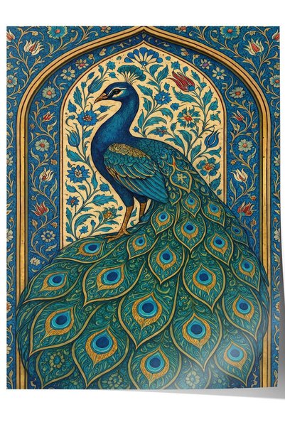 Postifull Poster fără ramă cu motiv de păun pentru decorul pereților, nr. 160199