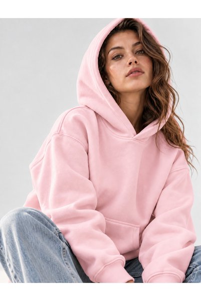 CALİBRA Unisex Basic Pink Sweatshirt Hoodie