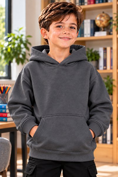 luci sports Boys' Hooded Oversized Sweatshirt with Kangaroo Pocket