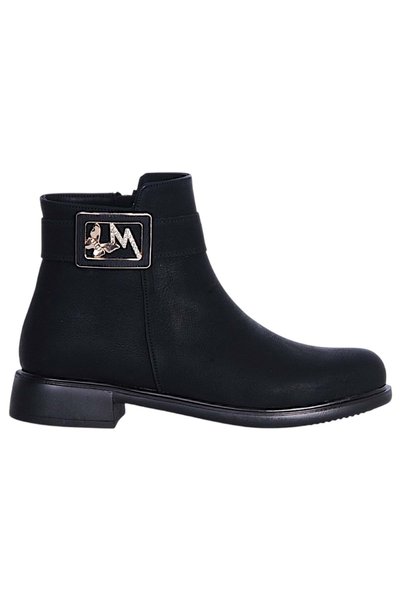 moda ayakkabım By Höbezoğlu 5718 Black Matte Women's Heeled Boots Shoes