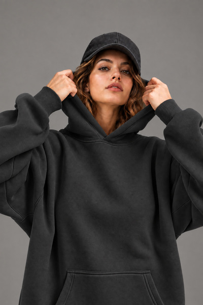 CALİBRA Unisex Basic Black Sweatshirt Hoodie