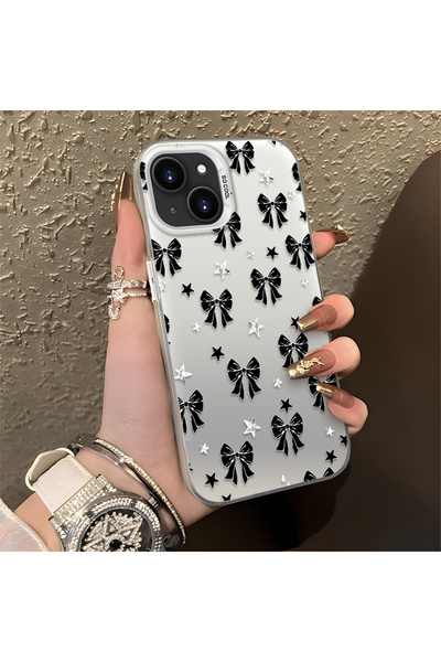CHICASELUX حافظة مطبوعة بالكامل بتصميم أنيق باللون الأسود متوافقة مع iPhone 1...