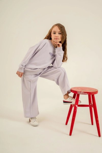 U.S. Polo Assn. U.S. Polo Girls' 4-8 Years Wide-Leg Sweatpants Set Lilac