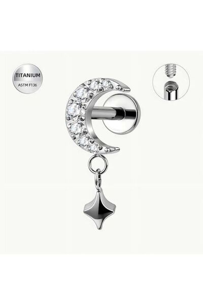 Funny Party Shop Piercing Labret din titan F136, pentru Helix/Tragus/Conch cu...