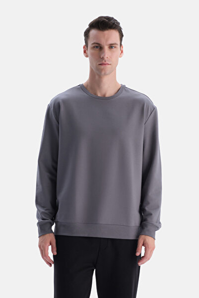Dagi Anthracite Bis Collar Cotton Sweatshirt