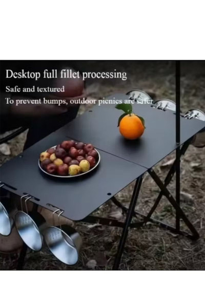 Generic Brand Portable Camping Table with Lamp Holder - Foldable Table with 60kg Load Capacity