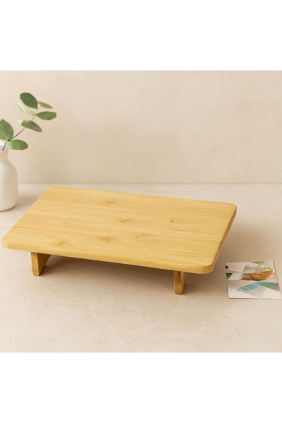 Mestore Bamboo Wooden Rectangular Presentation Board 32.5X21.5 cm with 5 cm Legs