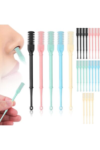 Arabest 15 Pcs Manual Nose Hair Trimmer and Brush,2-in-1 Nasal Hair Cutter an...