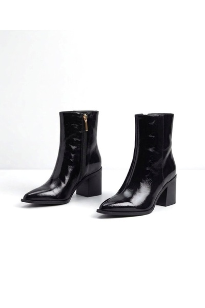 KİNDEP (Park Moda) Women's Fleece Inside Zipper Boots Black