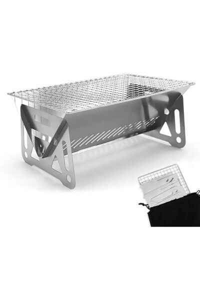 GENERAL Mini Portable Charcoal Grill,Small BBQ Grill Tabletop Fire Pit for Ca...