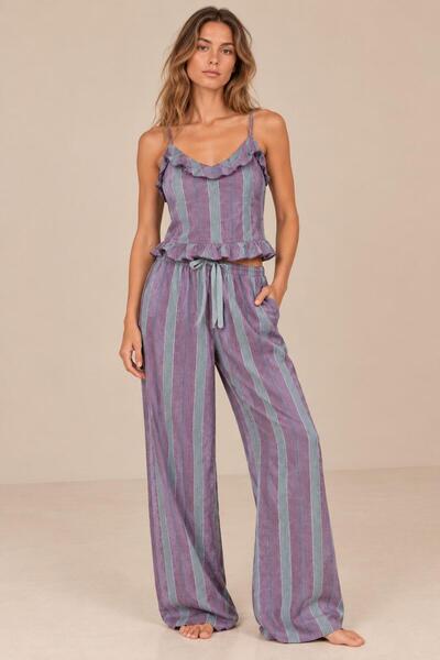 ALEXANDERGARDI Striped Ruffle Detailed Set