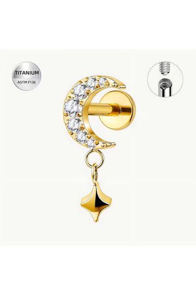 Funny Party Shop Piercing Labret din titan F136, pentru Helix/Tragus/Conch cu...