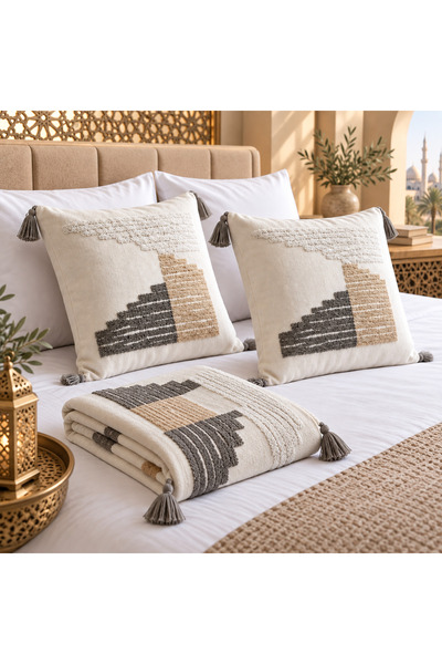 ShinyFlower Luxury Tufted Bed Runner & Cushion 3-Piece Set | Raised Tufted Ta...