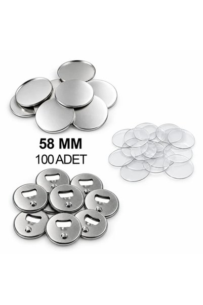 Goldpix 58 mm Magnetli Açacak Buton Rozet Malzeme Seti 100 Adet