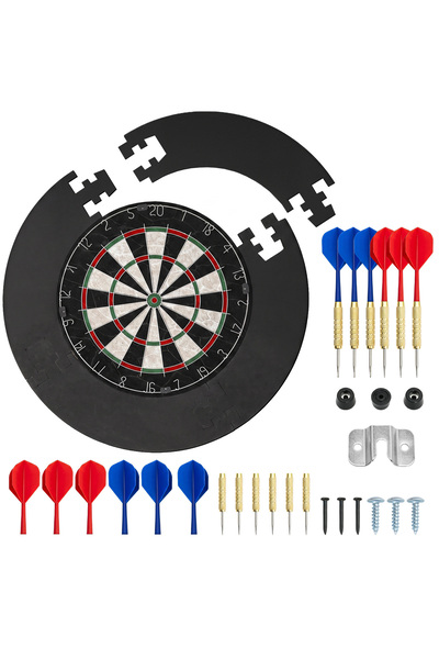 Generic Brand Set de darts cu inel de protecție, 6 săgeți cu vârf de oțel; co...