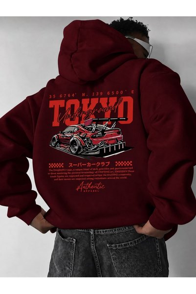 Erkek 3 İplik Kaliteli Kumaş Oversize Hoodie Kalın Premium Kapüşonlu Sweatshirt