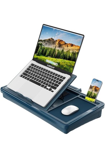 LapGear Ergo Pro Lap Desk with 20 Adjustable Angles, Mouse Pad, and Phone Hol...