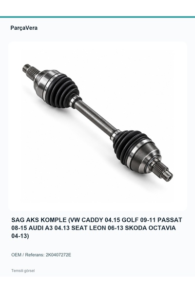 SAG AKS KOMPLE (VW CADDY 04.15 GOLF 09-11 PASSAT 08-15 AUDI A3 04.13 SEAT LEON 06-13 SKODA