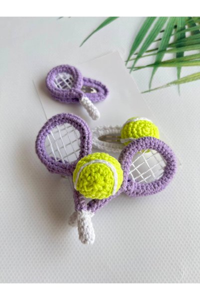 Hand Mother's Since 2024 Handmade Knitted Tennis Racket and Ball Mom Daughter...