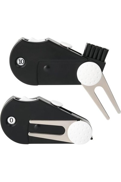 SWIUKPHE 2 Pcs 5 in 1 Foldable Golf Multitool with Divot Tool, Stroke Score C...