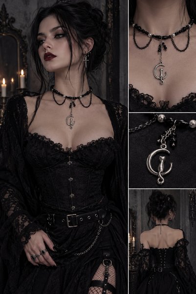 Yağmur Women Gothic Style Cat Pendant Halloween Halloween Necklace Jewelry Accessory New Year Christmas Gift Black Color