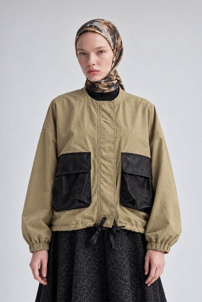 Levidor Judge collar jacket with pockets khaki