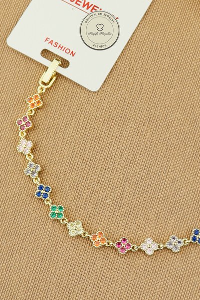 Keyifli Hayaller CM JEWELRY Vip Bileklik - CM Renkli Yonca 14K Gold Kuyumcu İ...