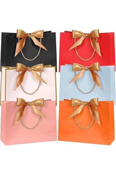 X SPRING أكياس هدايا Xspring، 6 قطع أكياس هدايا كبيرة الحجم، أكياس صغيرة للهد...