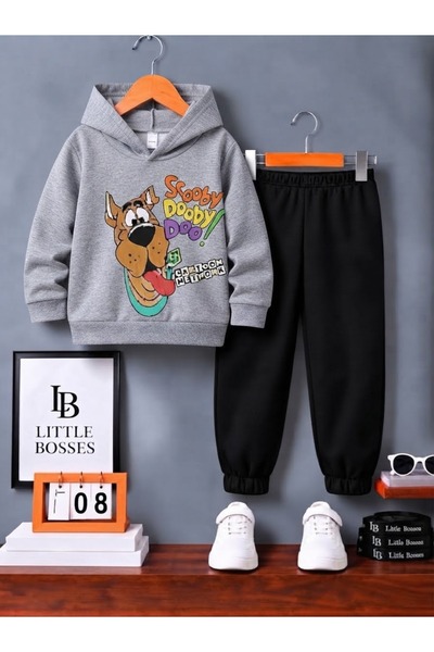 LB little bosses طقم رياضي شتوي للأطفال للجنسين (سكوبي دو)