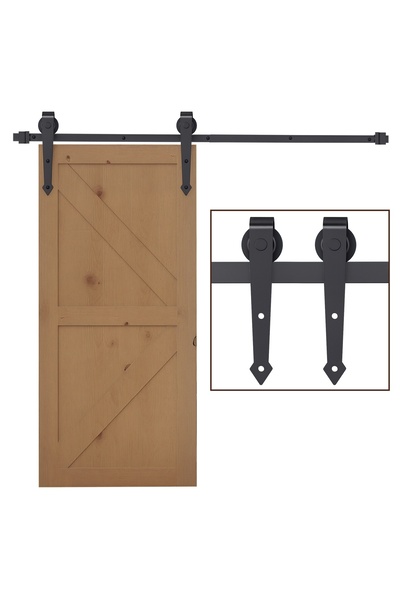 Generic Brand Kit șină ușă glisantă, metalic, 2 m, max. Sarcină 100 kg (Maro)