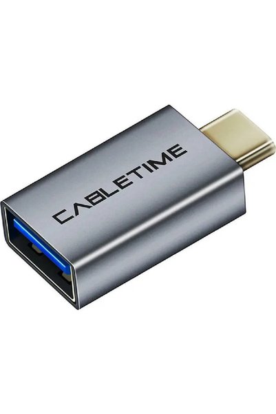 Cabletime C160 Μετατροπέας USB-C αρσενικό σε USB-A θηλυκό Γκρι 1 τεμάχιο