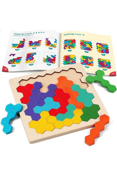 Coogam Wooden Tangram Color Shape Puzzle for All Ages Kids
