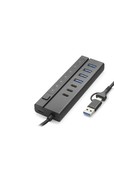 Lovesta Home USB Type-C 3.2 Gen1 Hub with Switch 8 Ports 5 Gbps Black Hdx7062