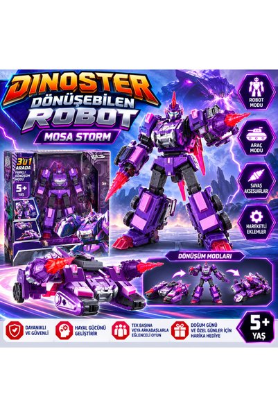 NW NessiWorld 80816R DINOSTER DÖNÜŞEBİLEN ROBOT MOSA STORM