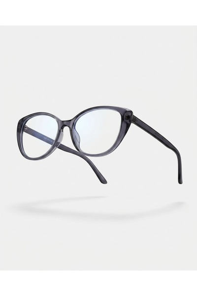 funeyes Layd Smoked/Grey Cat Eye Slim Thin Frame Light Blue Light Protection Glasses |   50 Ekartman |