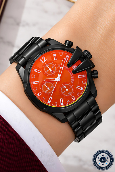 COMMES Black Color Steel Band Steel Case, Colorful Glass Women's Wristwatch Sdcms1106
